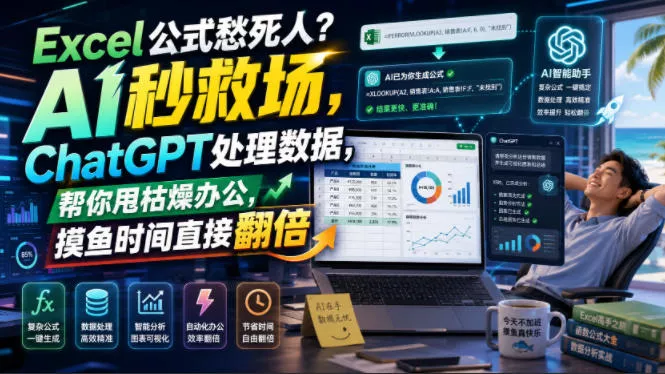 Excel公式愁死人?AI秒救场,ChatGPT处理数据,帮你甩枯燥办公,摸鱼时间直接翻倍【原创双语字幕】-知云阁资源站
