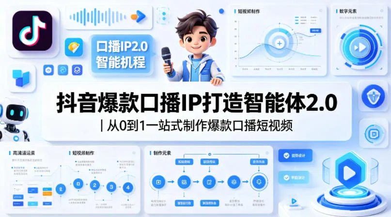 抖音爆款口播IP打造智能体2.0|从0到1一站式制作爆款口播短视频 抖音爆款口播IP打造智能体2.0|从0到1一站式制作爆款口播短视频
