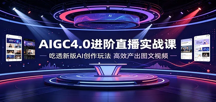 AIGC4.0进阶直播实战课:吃透新版AI创作玩法,高效产出图文视频-知云阁资源站