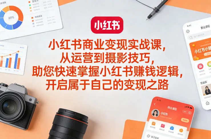 小红书商业变现实战课,从运营到摄影技巧,助您快速掌握小红书賺钱逻辑,开启属于自己的变现之路 小红书商业变现实战课,从运营到摄影技巧,助您快速掌握小红书賺钱逻辑,开启属于自己的变现之路