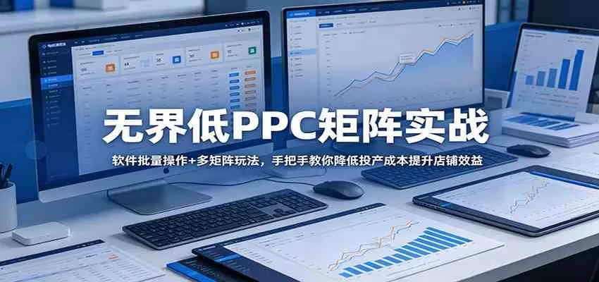 无界低PPC矩阵实战:软件批量操作+多矩阵玩法,手把手教你降低投产成本提升店铺效益 无界低PPC矩阵实战:软件批量操作+多矩阵玩法,手把手教你降低投产成本提升店铺效益
