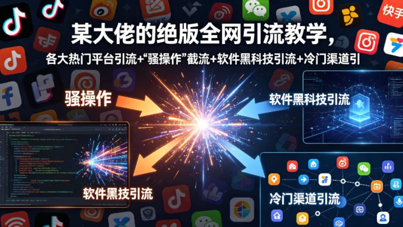 某大佬的绝版全网引流教学,各大热门平台引流+”骚操作”截流+软件黑科技引流+冷门渠道引流等-知云阁资源站