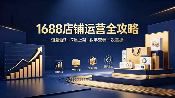 1688店铺没流量？产品上架不到7星？数字营销不会投？全套运营技能一次学(更新6月-知云阁资源站