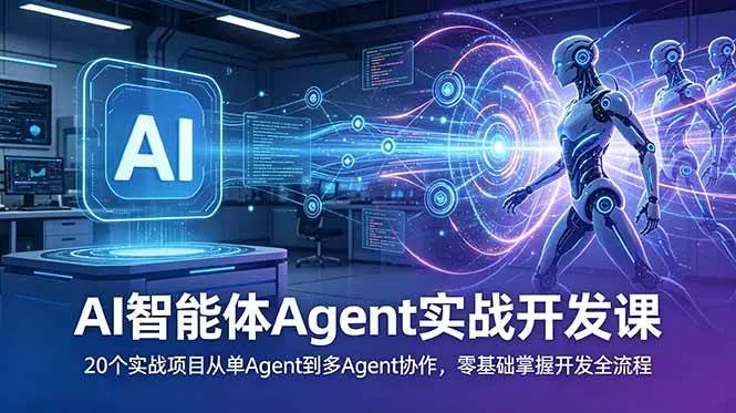 (18983期)AI智能体Agent实战开发课:20个实战项目从单Agent到多Agent协作,零基础掌握开发全流程-知云阁资源站