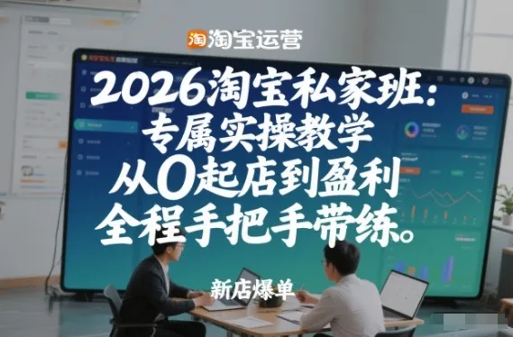2026淘宝私家班:专属实操教学,从0起店到盈利,全程手把手带练 2026淘宝私家班:专属实操教学,从0起店到盈利,全程手把手带练
