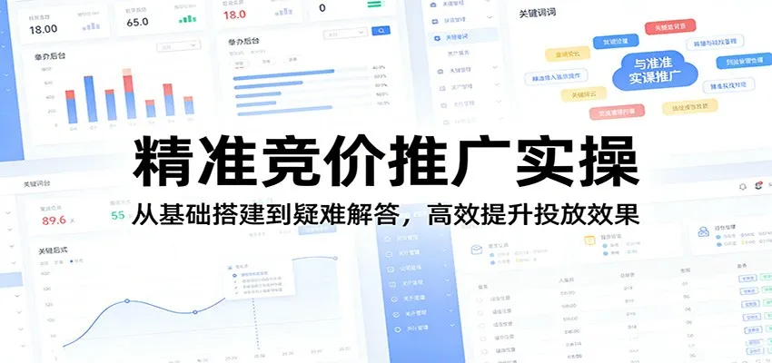 精准竞价推广实操:从基础搭建到疑难解答,高效提升投放效果-知云阁资源站