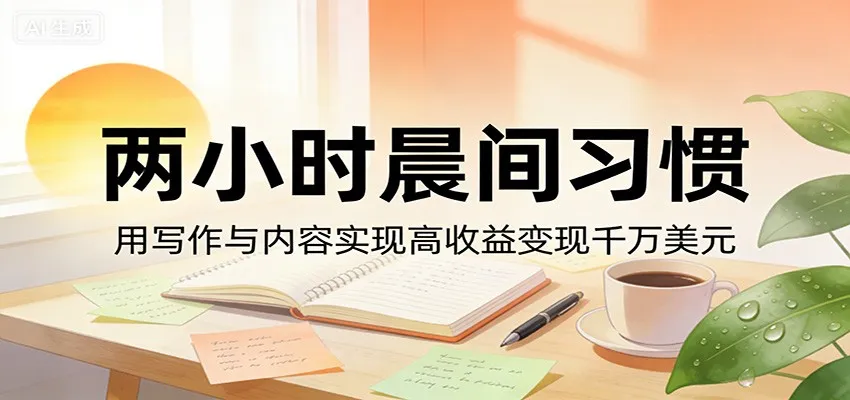 付费文章:两小时晨间习惯,用写作与内容实现高收益变现千万美元-知云阁资源站
