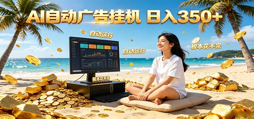 AI自动广告挂机 日入350+ 真正做到躺赚式变现,根本花不完!-知云阁资源站
