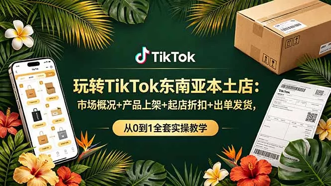 玩转TikTok东南亚本土店：市场概况+产品上架+起店折扣+出单发货，从0到1全套实操教学-知云阁资源站