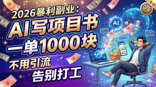 (18087期)2026暴利副业:AI 写项目书,一单 1000 块,不用引流,告别打工 (18087期)2026暴利副业:AI 写项目书,一单 1000 块,不用引流,告别打工