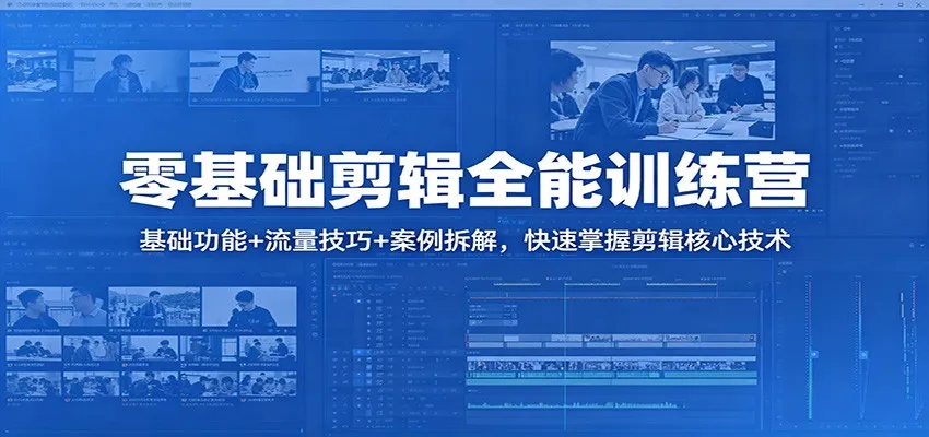 零基础剪辑全能训练营:基础功能+流量技巧+案例拆解,快速掌握剪辑核心技术 零基础剪辑全能训练营:基础功能+流量技巧+案例拆解,快速掌握剪辑核心技术
