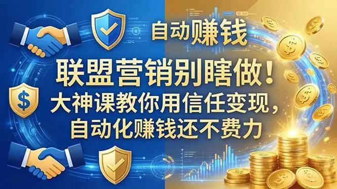 (18242期)联盟营销别瞎做!大神课教你用信任变现,自动化赚钱还不费力【原创双语字幕】 (18242期)联盟营销别瞎做!大神课教你用信任变现,自动化赚钱还不费力【原创双语字幕】