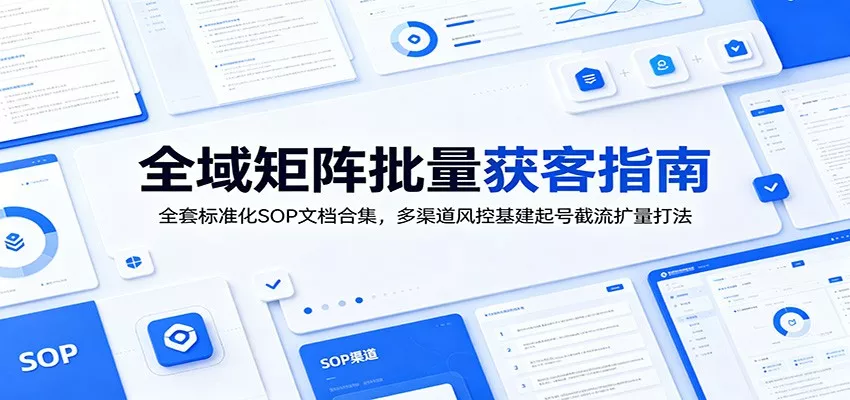 全域矩阵批量获客指南：全套标准化SOP文档合集，多渠道风控基建起号截流扩量打法-知云阁资源站