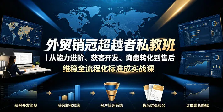 外贸销冠超越者私教班｜从能力进阶、获客开发、询盘转化到售后维稳全流程标准化成交实战课-知云阁资源站