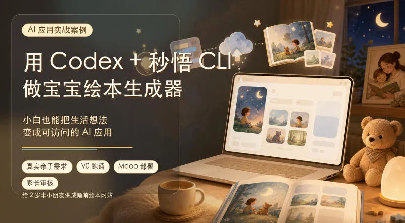 AI应用实战案例,用Codex+秒悟CLl做宝宝绘本生成器,小白也能把生活想法变成可访问的AI应用-知云阁资源站