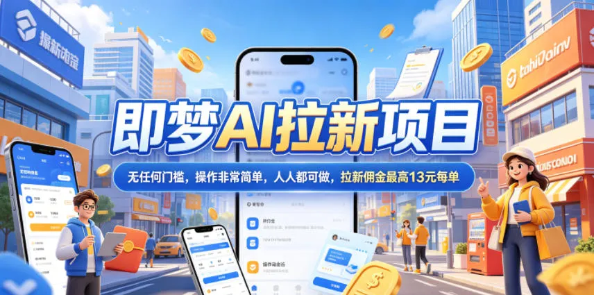 2026年即梦AI拉新项目最新玩法,无任何门槛,操作非常简单,人人都可做,拉新佣金最高13米每单(更新6月)-知云阁资源站