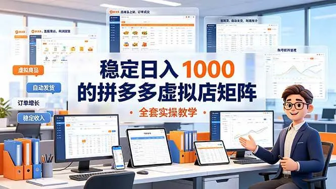 （19253期）稳定日入 1000 的拼多多虚拟店矩阵，全套实操教学-知云阁资源站