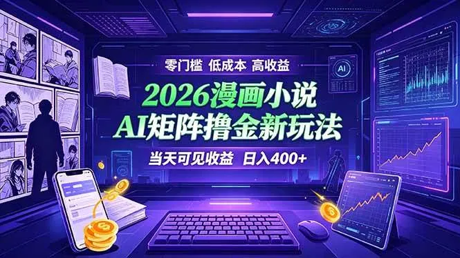 (19219期)爆款小说漫画大阅读 ai矩阵操作 当天可见收益 日入400+ 零门槛 高收益-知云阁资源站