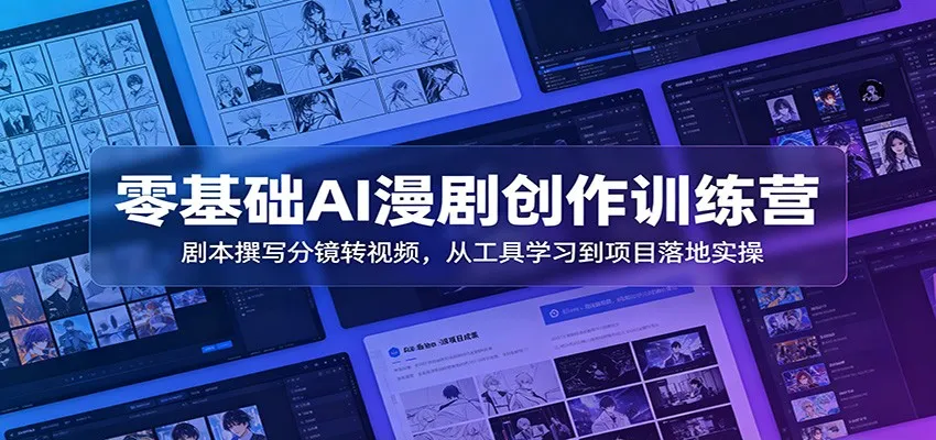 零基础AI漫剧创作训练营：剧本撰写分镜转视频，从工具学习到项目落地实操-知云阁资源站