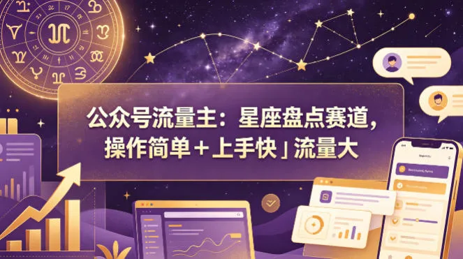 公众号流量主:星座盘点赛道,操作简单+上手快+流量大-知云阁资源站
