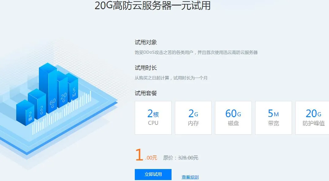 1元撸2H2G高防辽宁服务器1月-知云阁资源站