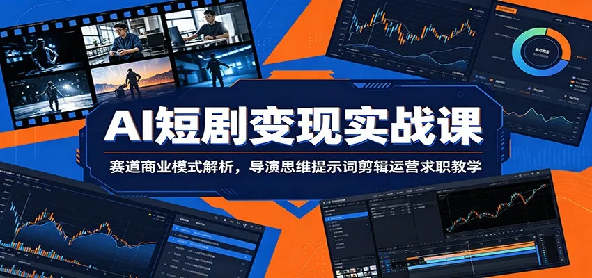 AI短剧变现实战课：赛道商业模式解析，导演思维提示词剪辑运营求职教学-知云阁资源站