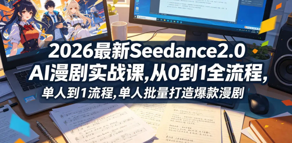 2026最新Seedance2.0 AI漫剧实战课,，从0到1全流程，单人批量打造爆款漫剧-知云阁资源站