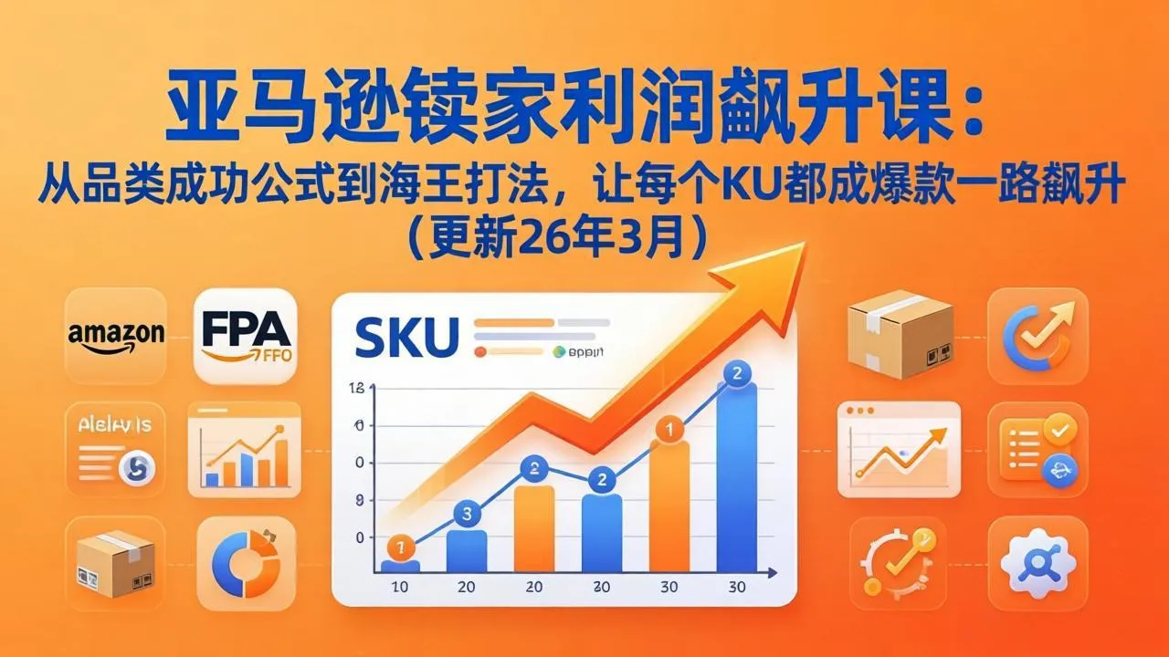 亚马逊卖家利润飙升课:从品类成功公式到海王打法,让每个SKU都成爆款一路飙升(更新26年3月-知云阁资源站