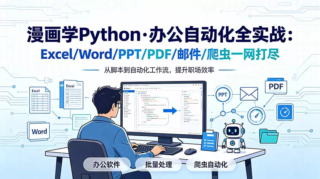 漫画学Python·办公自动化全实战:Excel/Word/PPT/PDF/邮件/爬虫一网打尽-知云阁资源站