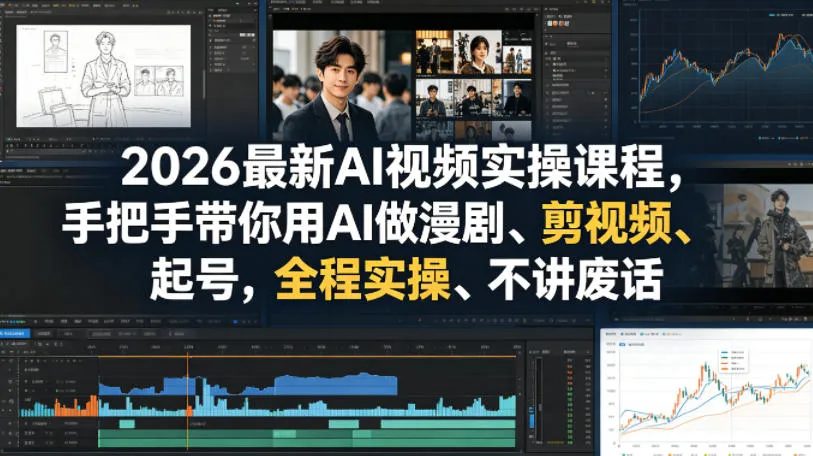 2026最新AI视频实操课程,手把手带你用AI做漫剧、剪视频、起号,全程实操、不讲废话 2026最新AI视频实操课程,手把手带你用AI做漫剧、剪视频、起号,全程实操、不讲废话