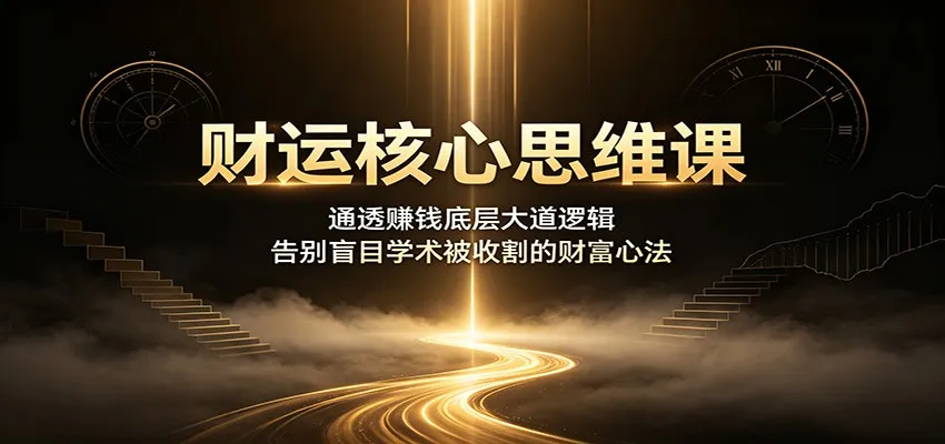 财运核心思维课:通透赚钱底层大道逻辑,告别盲目学术被收割的财富心法-知云阁资源站