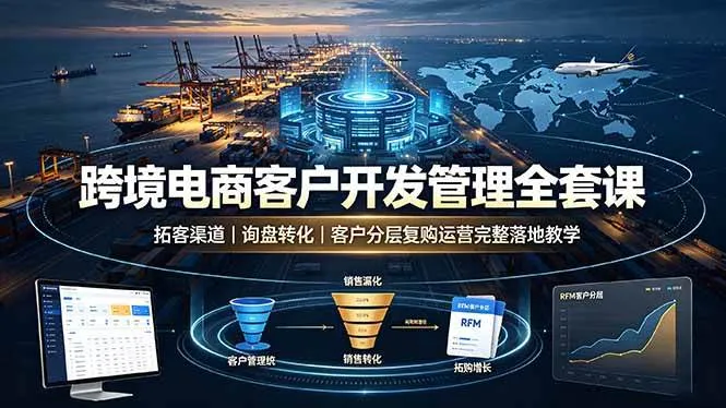 (19274期)跨境电商客户开发管理全套课·拓客渠道|询盘转化|客户分层复购运营完整落地教学-知云阁资源站