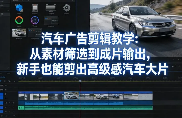 汽车广告剪辑教学:从素材筛选到成片输出,新手也能剪出高级感汽车大片-知云阁资源站