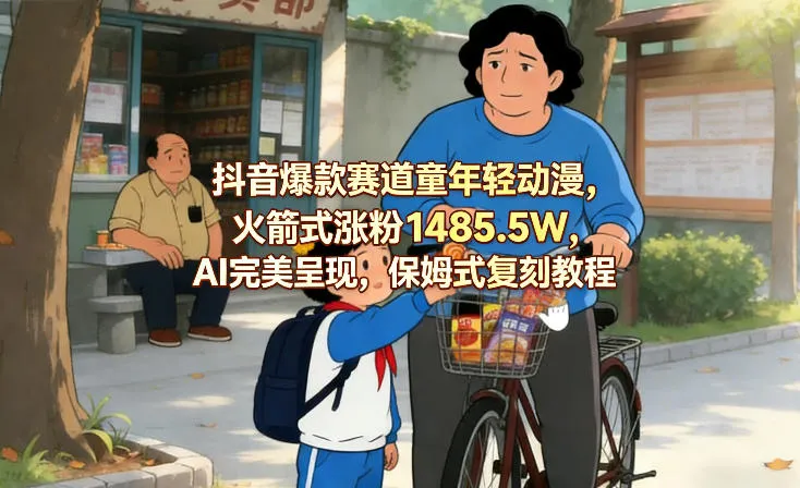 抖音爆款赛道童年轻动漫,火箭式涨粉1485.5W,AI完美呈现,保姆式复刻教程-知云阁资源站