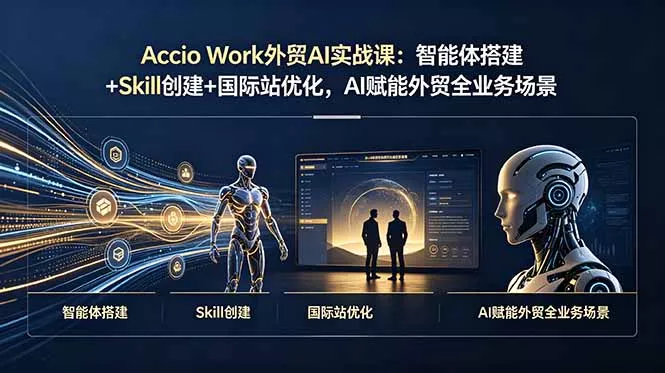Accio Work外贸AI实战课：智能体搭建+Skill创建+国际站优化，AI赋能外贸全业务场景-知云阁资源站