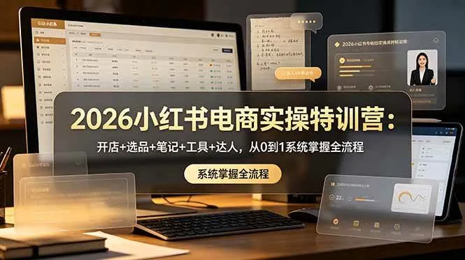 (18978期)2026小红书电商实操特训营:开店+选品+笔记+工具+达人,从0到1系统掌握全流程-知云阁资源站
