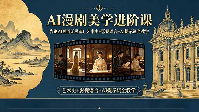 告别AI画面无灵魂!AI漫剧美学进阶课-更新,艺术史+影视语言+AI提示词全教学-知云阁资源站