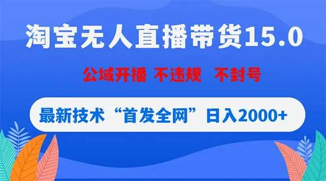 （18562期）淘宝无人直播带货15.0，不封号，不违规，公域玩法，首发全网日入2000+-知云阁资源站