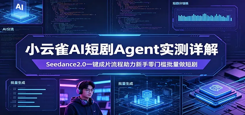 小云雀AI短剧Agent实测详解:Seedance2.0一键成片流程助力新手零门槛批量做短剧-知云阁资源站
