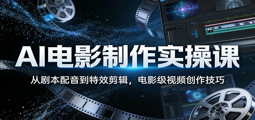 AI电影制作实操课:从剧本配音到特效剪辑,电影级视频创作技巧-知云阁资源站