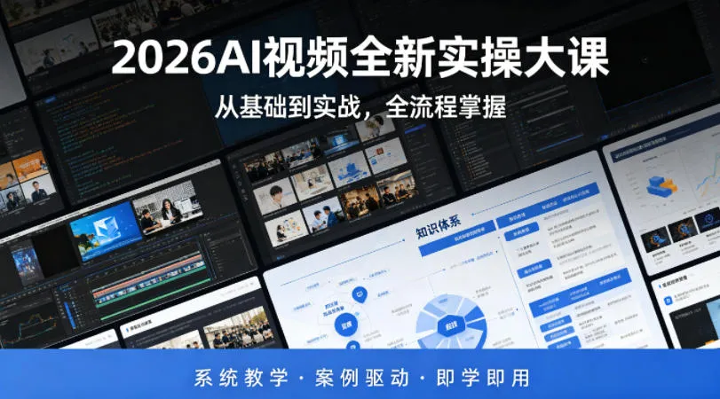 2026AI视频全新实操大课,从基础到实战,全流程掌握,系统教学·案例驱动·即学即用 2026AI视频全新实操大课,从基础到实战,全流程掌握,系统教学·案例驱动·即学即用