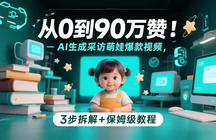 从0到90万赞：AI生成采访萌娃爆款视频，3步拆解+保姆级教程-知云阁资源站