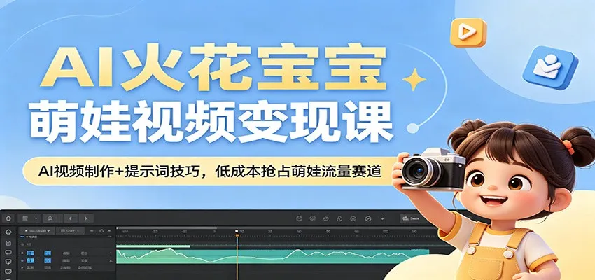 AI火花宝宝萌娃视频变现课:AI视频制作+提示词技巧,低成本抢占萌娃流量赛道 AI火花宝宝萌娃视频变现课:AI视频制作+提示词技巧,低成本抢占萌娃流量赛道