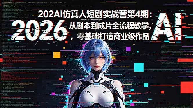 2026AI仿真人短剧实战营第4期：从剧本到成片全流程教学，零基础打造商业级作品-知云阁资源站
