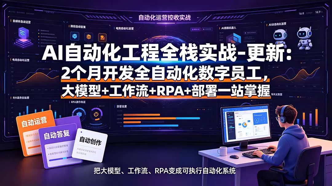 AI自动化工程全栈实战-更新：2个月开发全自动化数字员工，大模型+工作流+RPA+部署一站式掌握-知云阁资源站