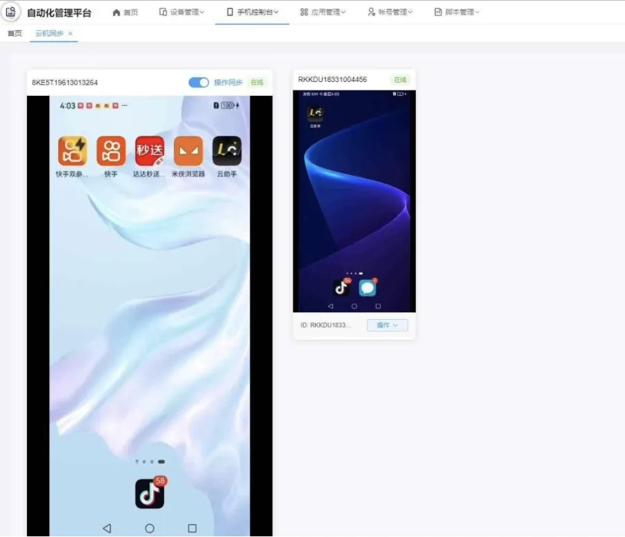 云手机群控系统源码 云手机多开群控 自动化管理程序源码-知云阁资源站