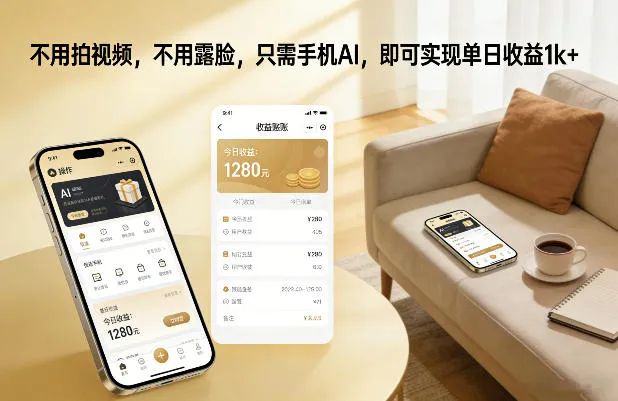不用拍视频，不用露脸，只需手机AI，即可实现单日收益1k+【揭秘】-知云阁资源站