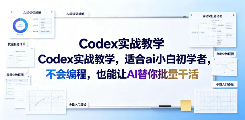 Codex实战教学,适合ai小白初学者,不会编程,也能让AI替你批量干活-知云阁资源站