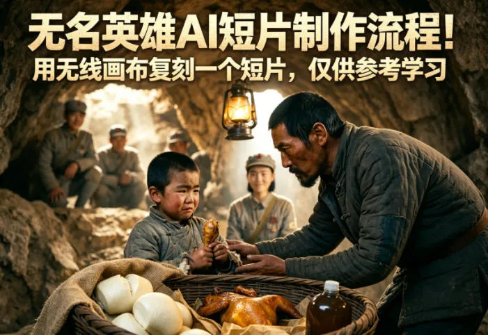 无名英雄AI短片制作流程!用无线画布复刻一个短片,仅供参考学习-知云阁资源站