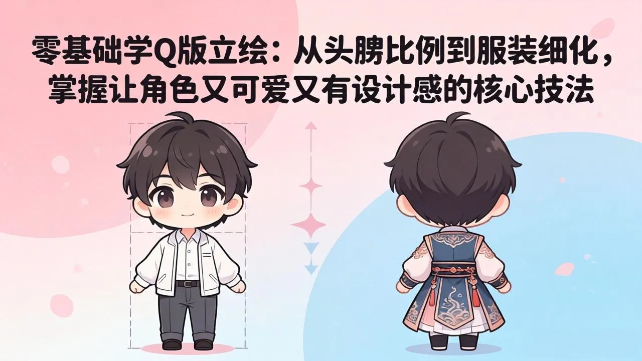 零基础学Q版立绘:从头身比例到服装细化,掌握让角色又可爱又有设计感的核心技法 零基础学Q版立绘:从头身比例到服装细化,掌握让角色又可爱又有设计感的核心技法